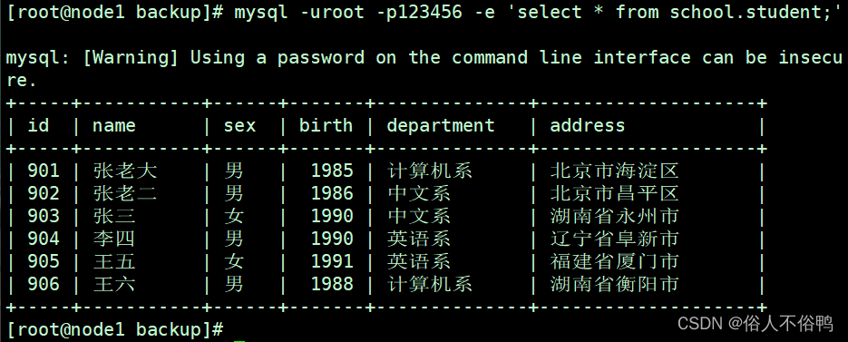 MySQL数据库备份练习