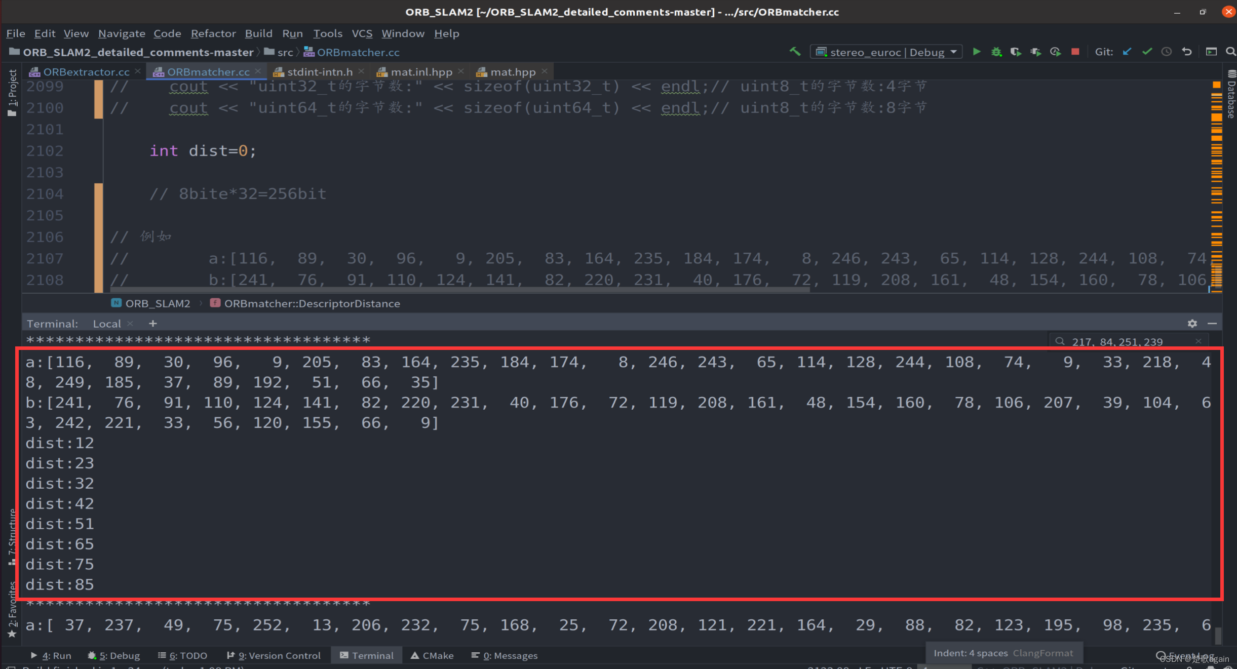 【ORB SLAM 2的描述子计算和描述子汉明距离的计算代码解析】_关键点描述子计算方法CSDN博客