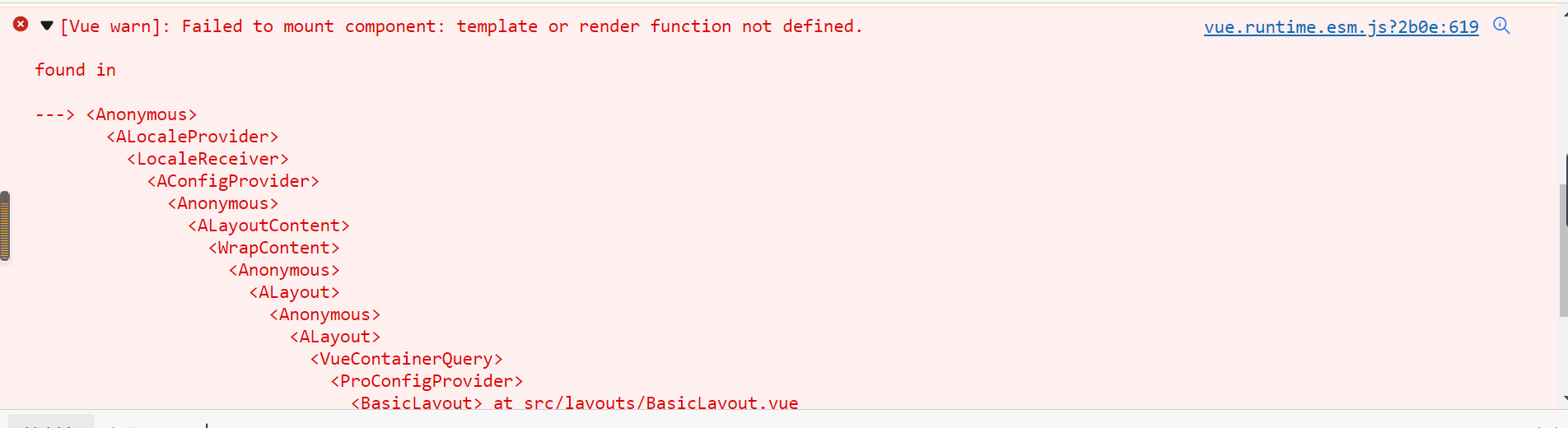 vue-failed-to-mount-component-template-or-render-function-not-defined-vue-runtime-esm-js