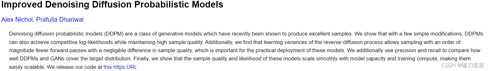 Improved Denoising Diffusion Probabilistic Models