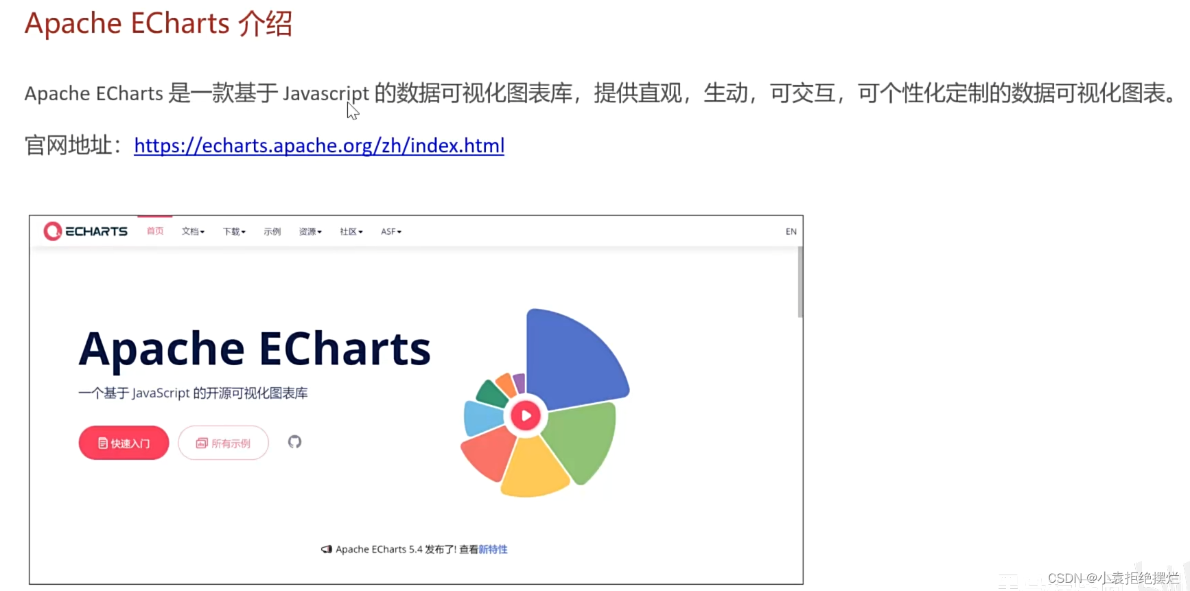 Apache ECharts是一项前端技术