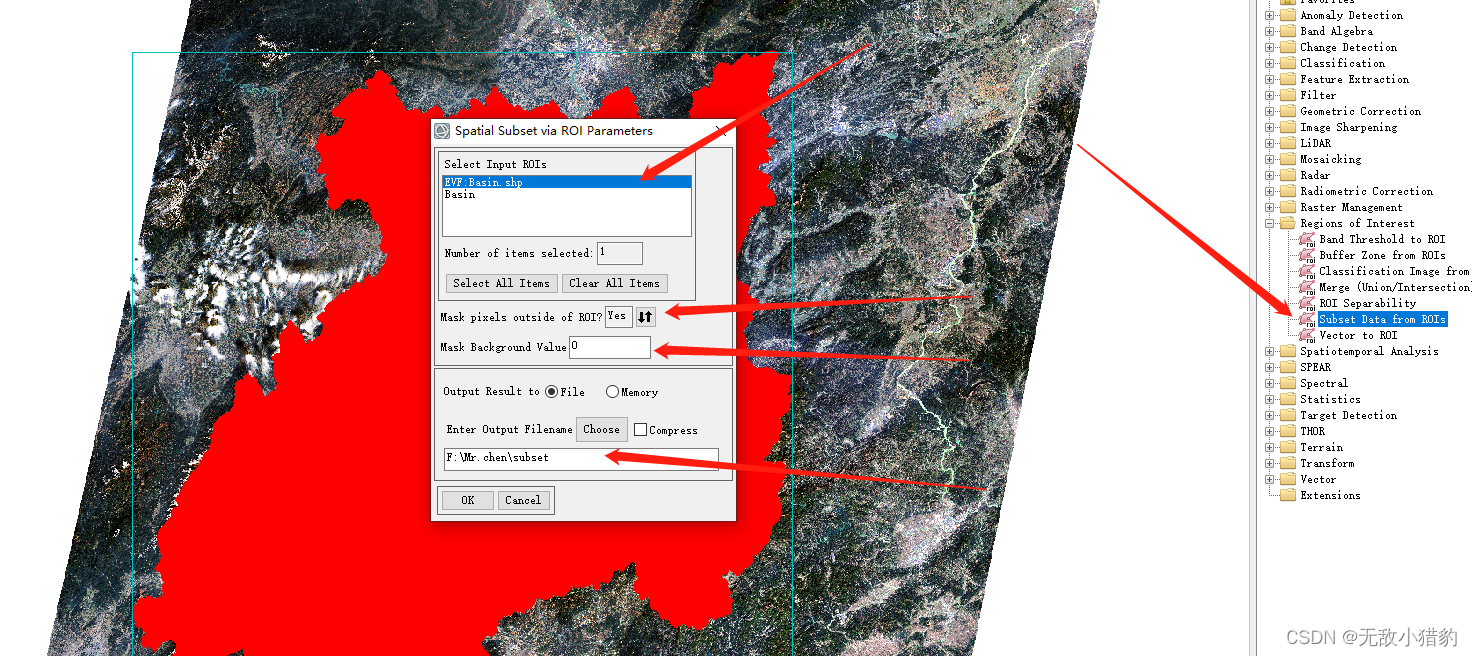 ENVI Landsat8影像掩膜裁剪