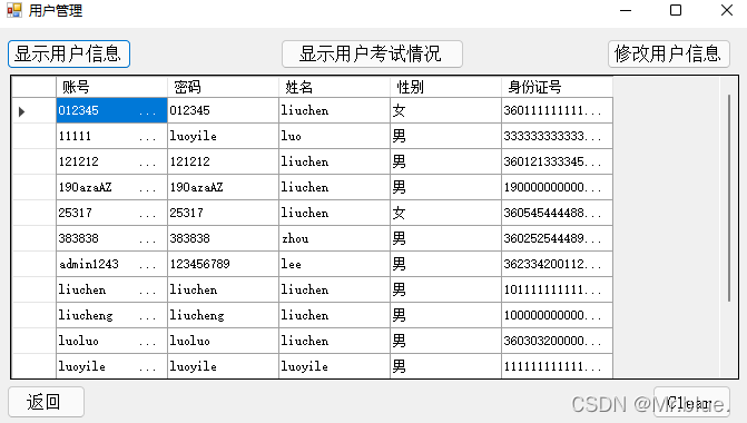 图4-5用户管理界面