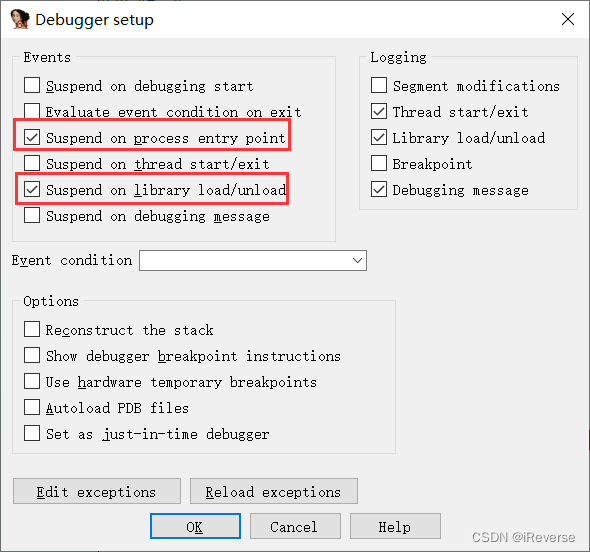 图5 Debugger setup设置