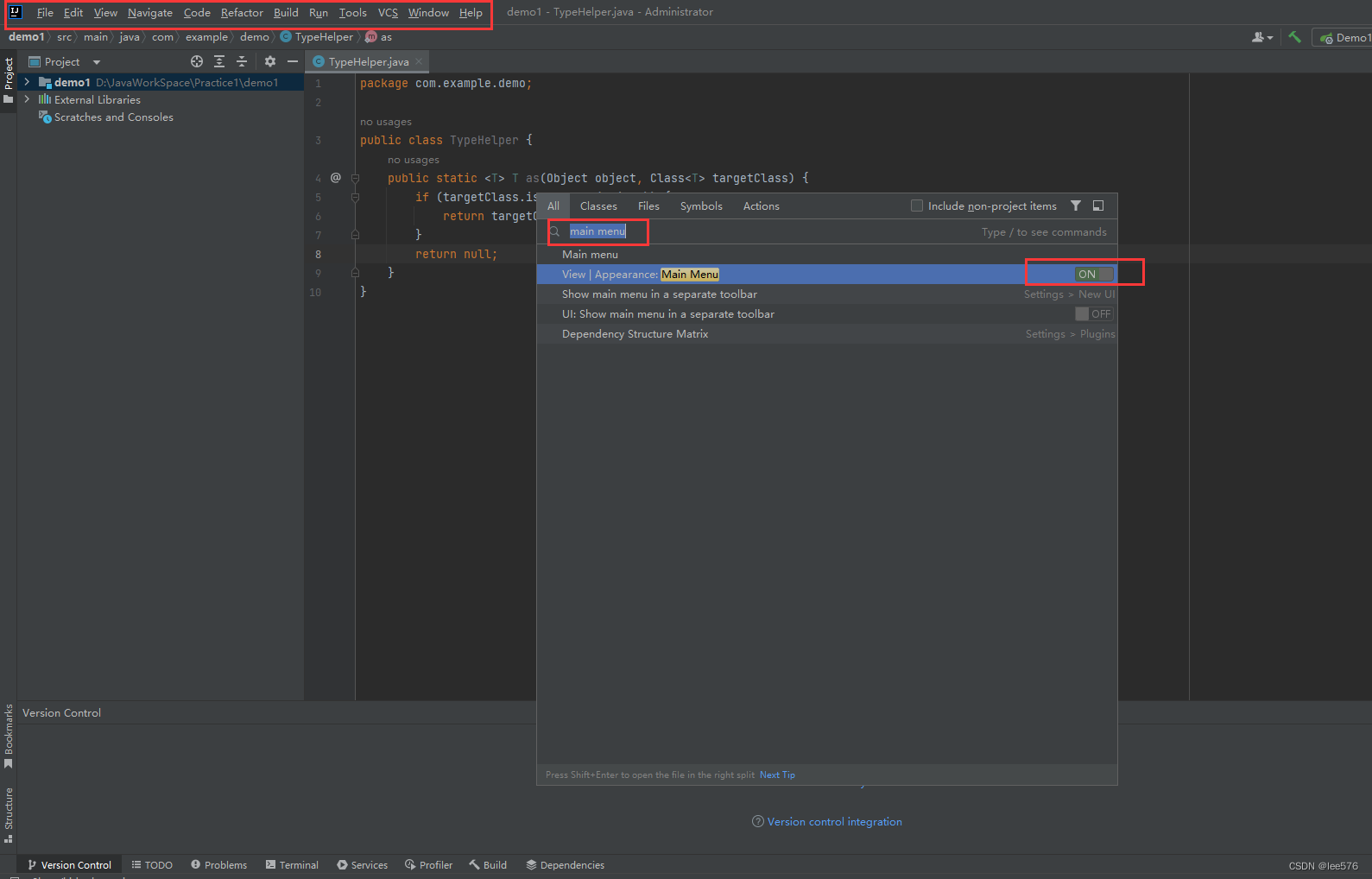 IntelliJ IDEA 2023.1.3 主菜单不见了