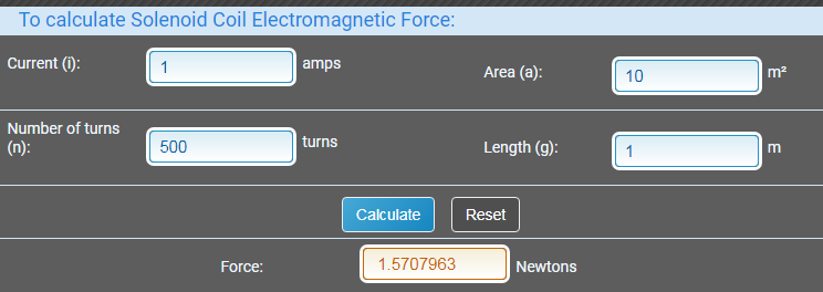 ▲ 图3.2.2 电磁线圈作用力的计算小程序