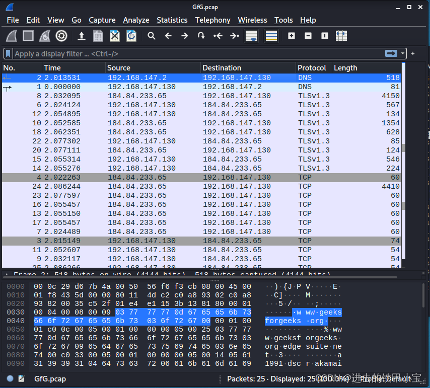scapy 嗅探数据包（wireshark数据抓包）