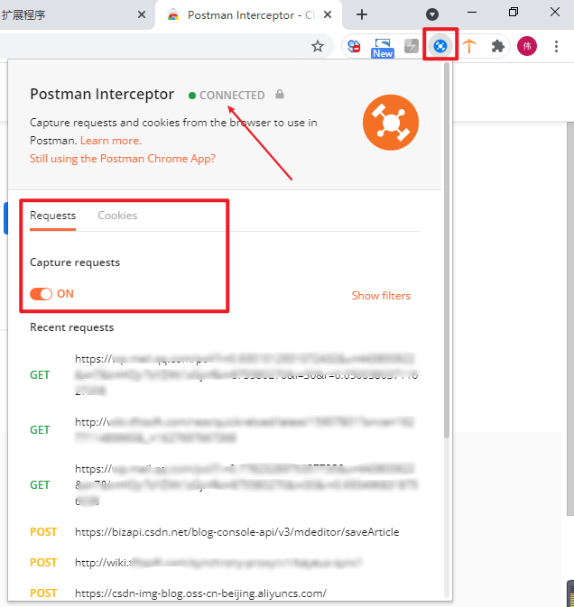 使用谷歌浏览器插件“Postman Interceptor”自动将http请求发送给Postman_chrome 发送post 插件CSDN博客