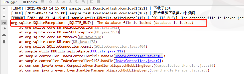 sqlite insert database locked