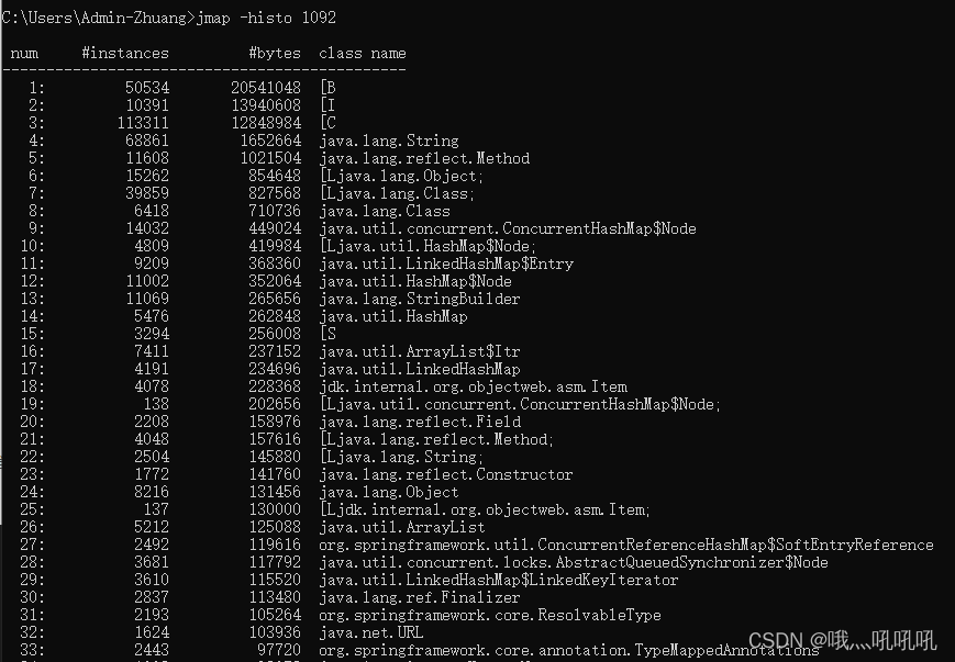 《JVM调优》- Jmap指令详解_jmap -histo:live查看前几条-CSDN博客
