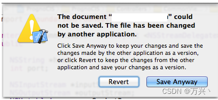 xcode The document “...“ could not be saved