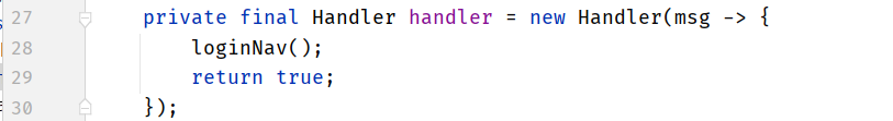 This `Handler` class should be static or leaks might occur (anonymous android.os.Handler)错误