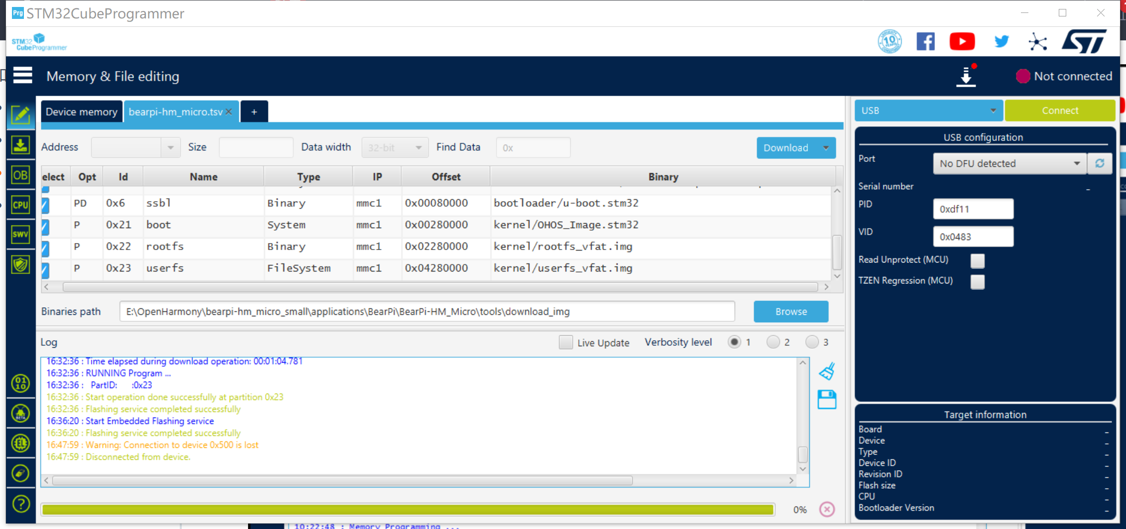 OpenHarmony之小熊派Bearpi-hm_micro_small刷机问题避坑