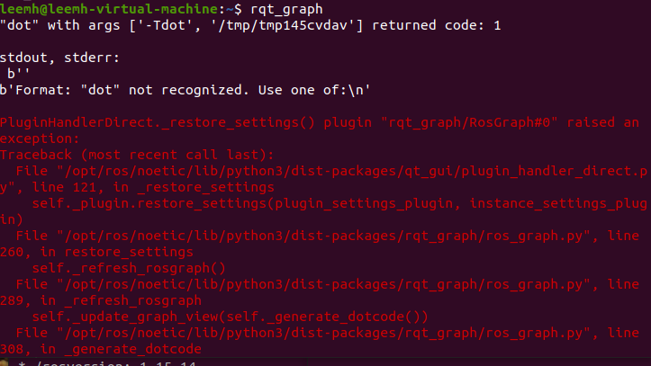 rqt_graph提示b‘Format: “dot“ not recognized. Use one of:\n‘