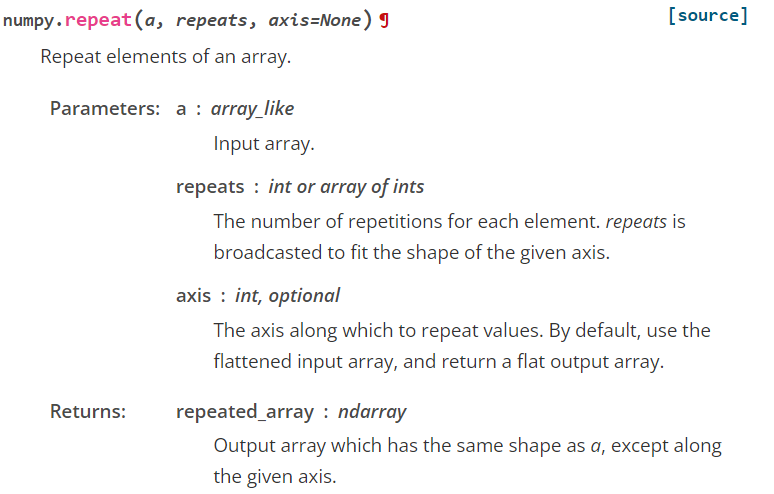 Python Numpy Repeat