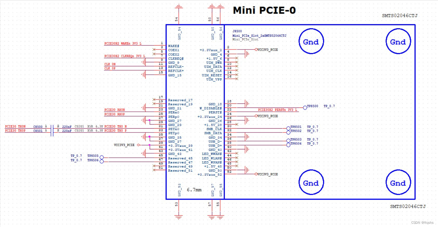 msata、mini pcie 、pcie x4接口引脚定义及原理图方案设计