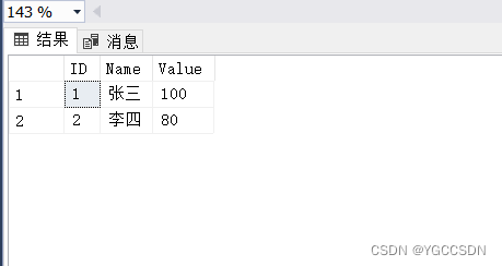 表中数据信息
