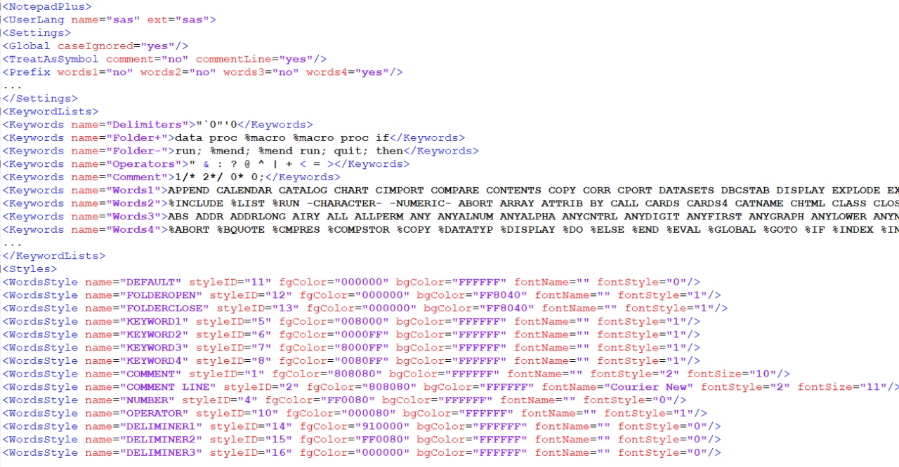 Notepad++添加SAS语言实现语法高亮_sas代码高亮CSDN博客