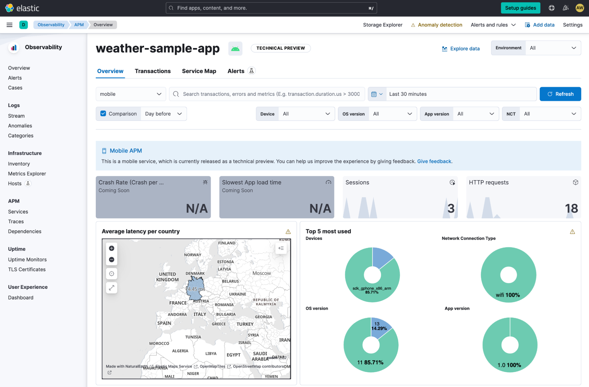 Elasticsearch：使用 Elastic APM 监控 Android 应用程序