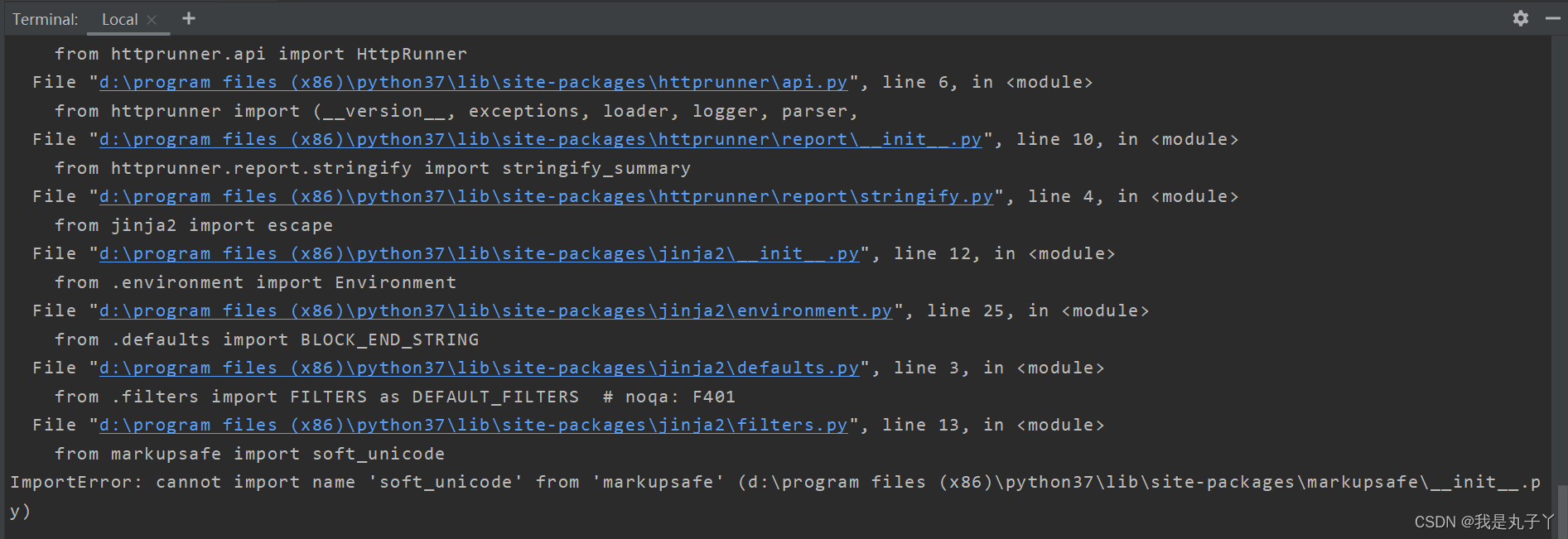 Jinja2安装报错解决方案- Importerror: Cannot Import Name 'Soft_Unicode' From ' Markupsafe'_我是丸子丫的博客-Csdn博客