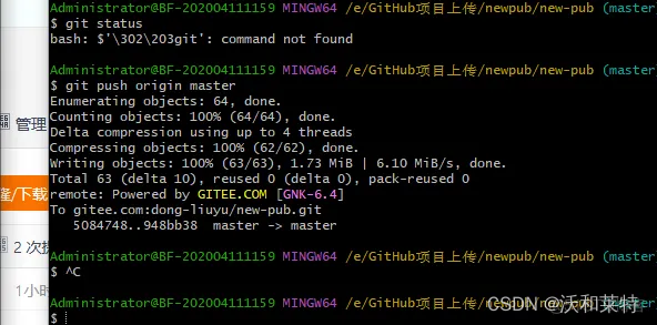 Git Bash 上传本地文件到Gitee（AI助力解决问题）