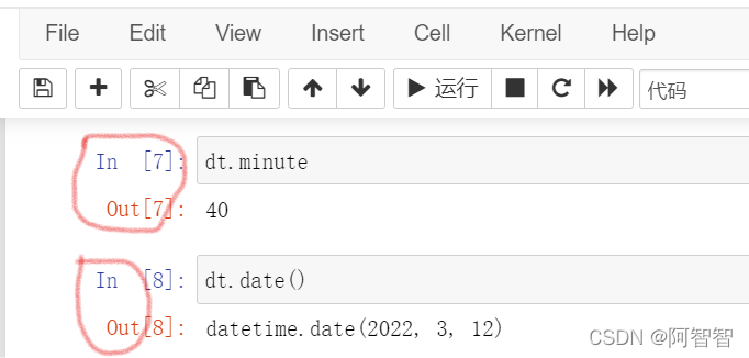 Jupyter notebook中代码标识