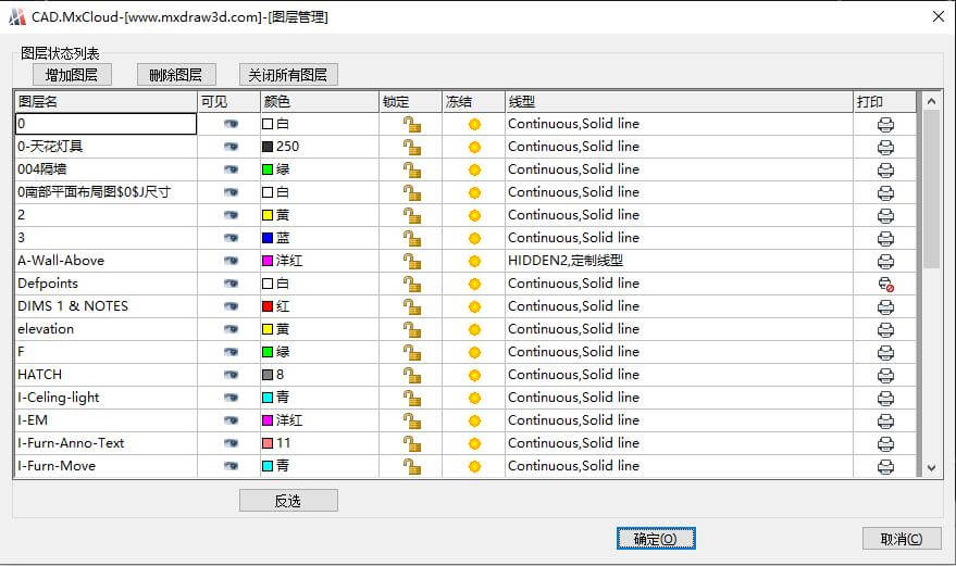 CAD梦想画图中如何设置图层