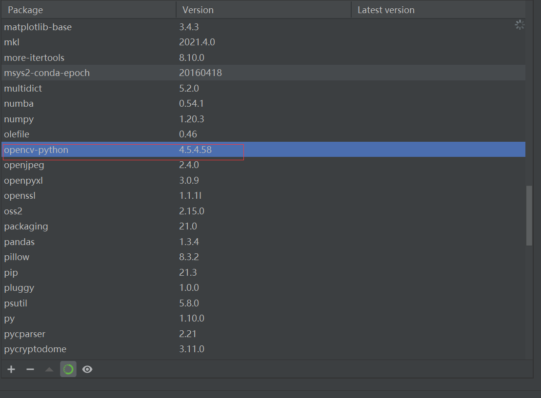 conda install opencv to environment