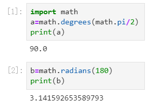 Python中将弧度转换为角度和将角度转换为弧度的计算degrees() 、radians()方法_python弧度转角度函数-CSDN博客