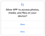 应用程序请求运行时权限时出现的系统权限提示