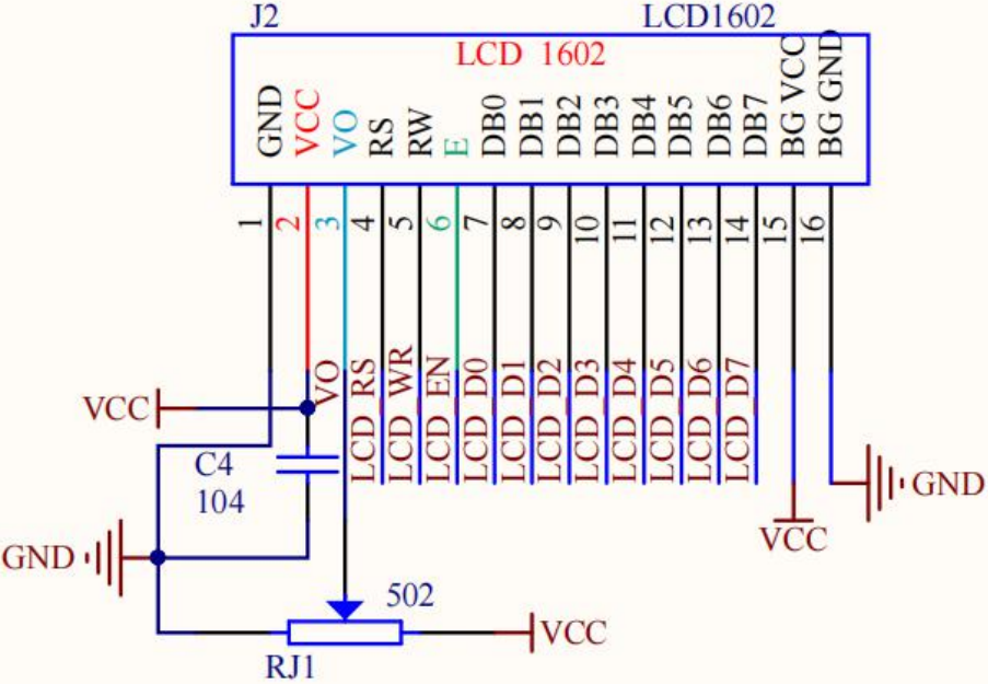 lcd1602封装图和原理图图片