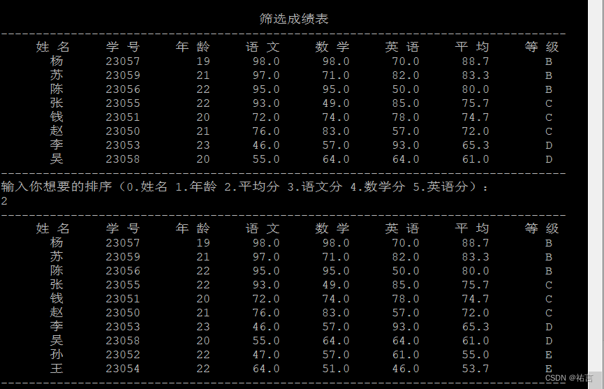 基于C语言的学生成绩管理系统