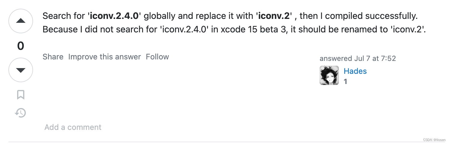 Library ‘iconv2.4.0‘ not found 问题及解决方法