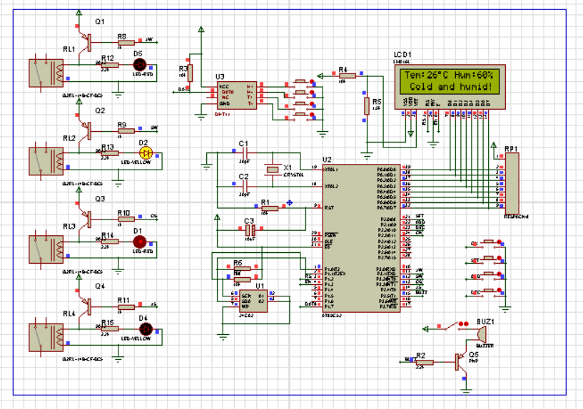 基于51单片机的wifi的温湿度智能开关设计