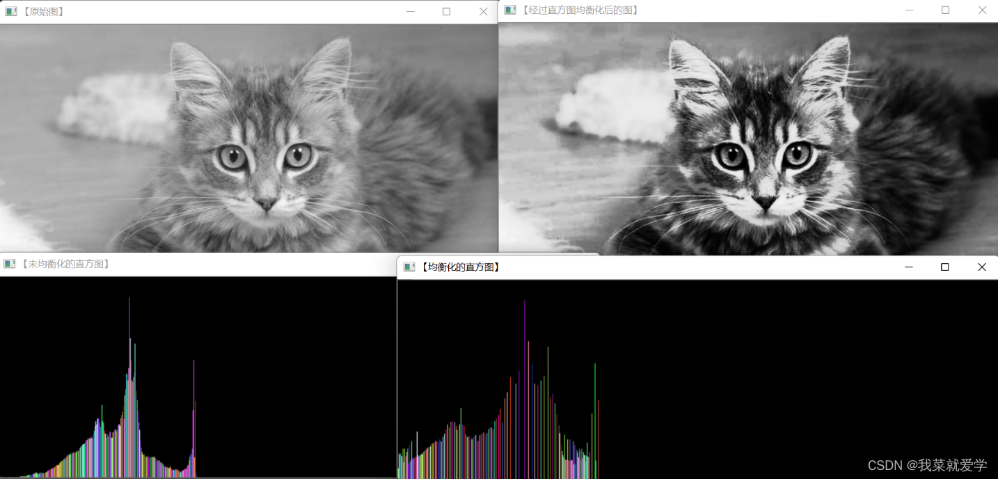 【OpenCV】直方图计算  均衡化直方图