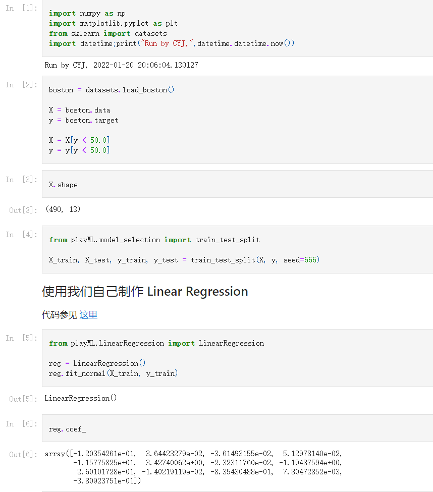 [云炬python3玩转机器学习] 5-7,8 多元线性回归正规解及其实现