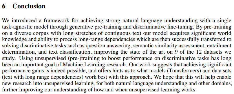 Improving Language Understanding by Generative Pre-Training 论文阅读