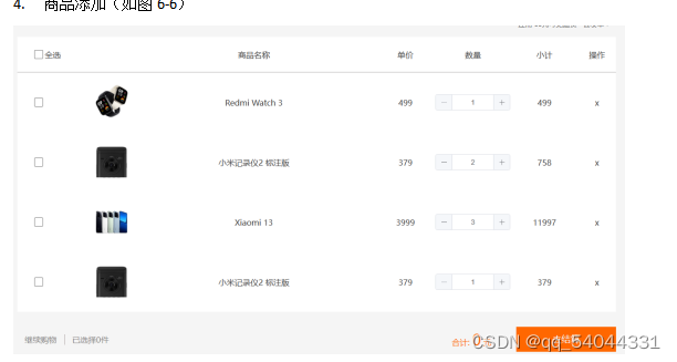 javaweb 的小米购物车系统（前端基于vue3）_javabean小米购物车-CSDN博客