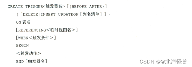 创建触发器语句格式