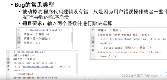 Python学习篇(十二) Python中的常见的BUG及异常处理_python 的bug和进行静态的代码分析-CSDN博客