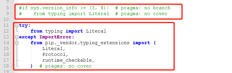 pip升级后报错ImportError: cannot import name ‘Literal‘ from ‘typing‘ (f ...