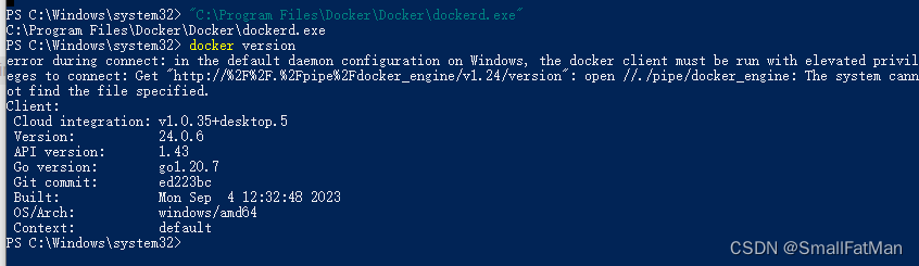 启动Docker服务后显示Docker Engine stopped