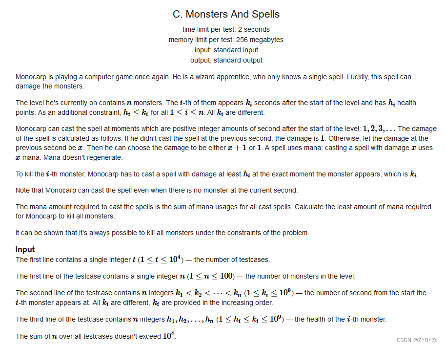 CF C. Monsters And Spells 思维