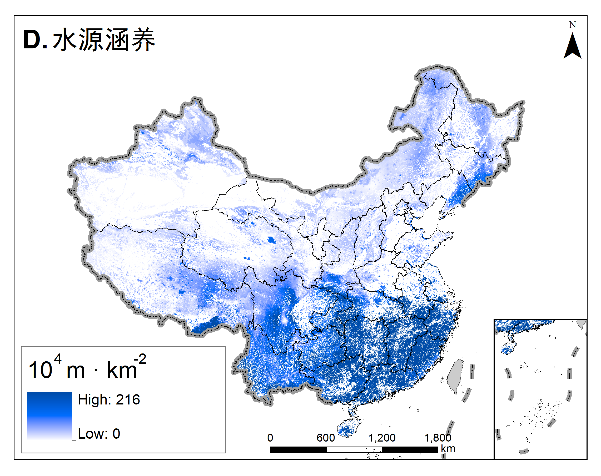 生态系统服务——水源涵养水源涵养分布