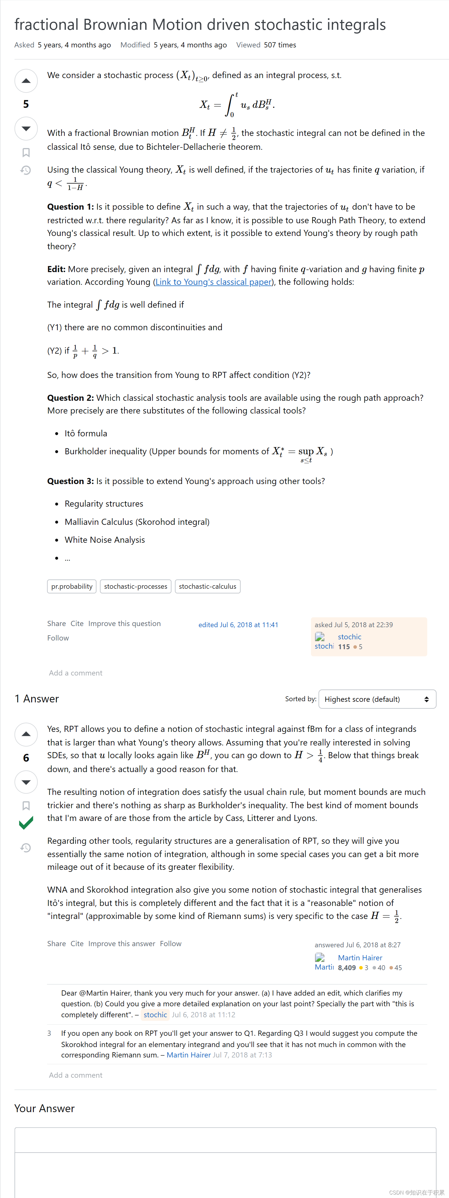 fractional Brownian Motion driven stochastic integrals