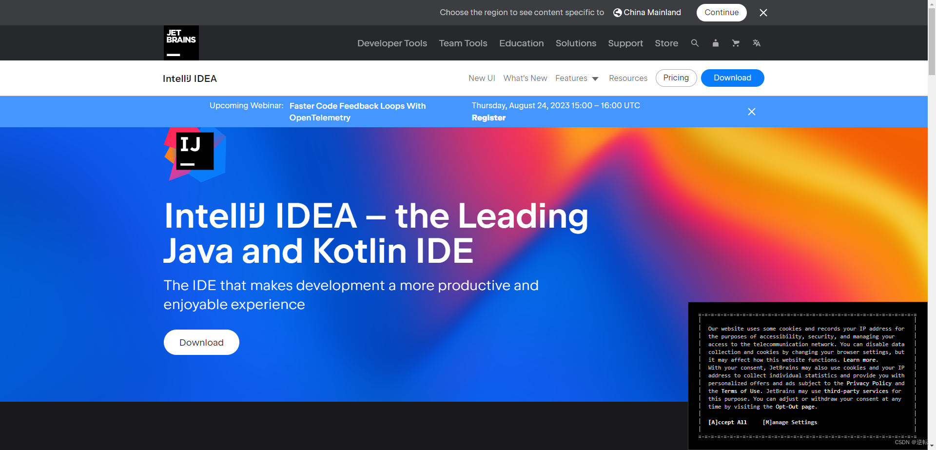 IntelliJ IDEA 官方网站 idea官网 http://www.jetbrains.com/idea/