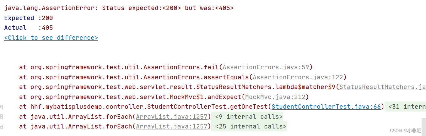 controller单元测试报错AssertionError: Status expected:＜200＞ but was:＜405 ...