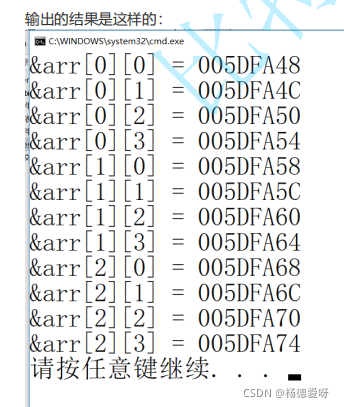 二维数组在内存中的存储