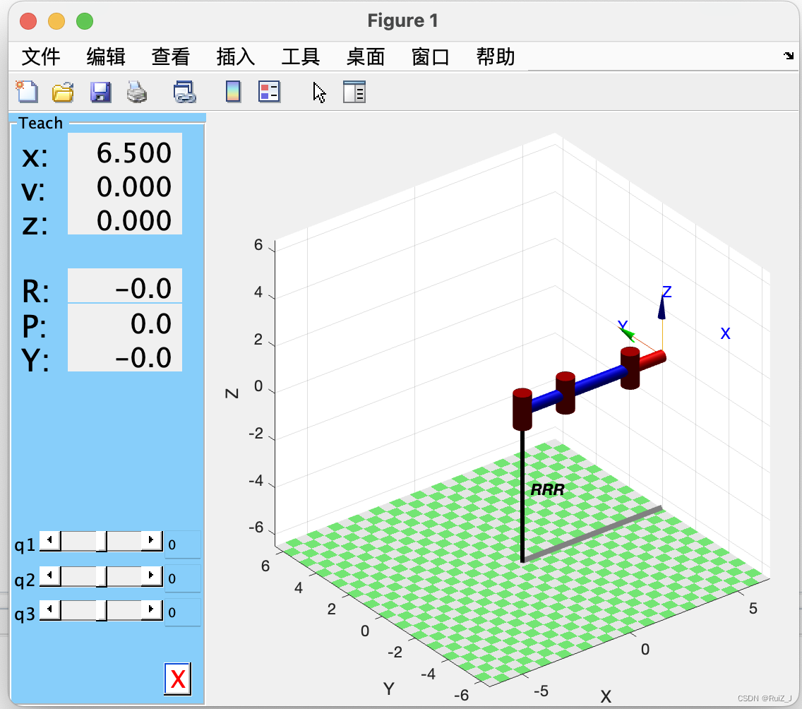 matlab RRR机械臂 简略代码