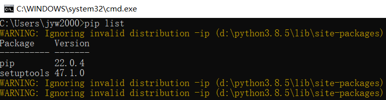 pip-warning-ignoring-invalid-distribution-ip-d-python3-8-5-lib